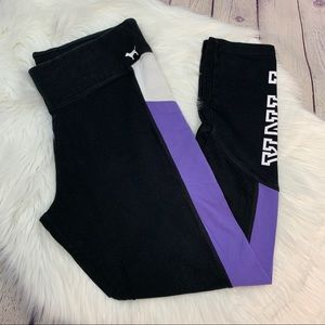 Women's Black and Purple Leggings